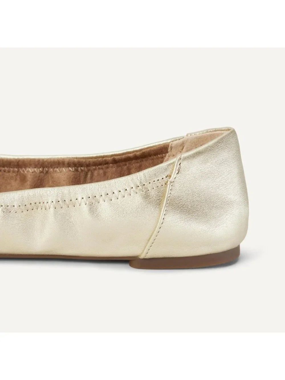 Amazon Essentials Women's Gold Synthetic Comfortable Slip On Casual Ballet Flats